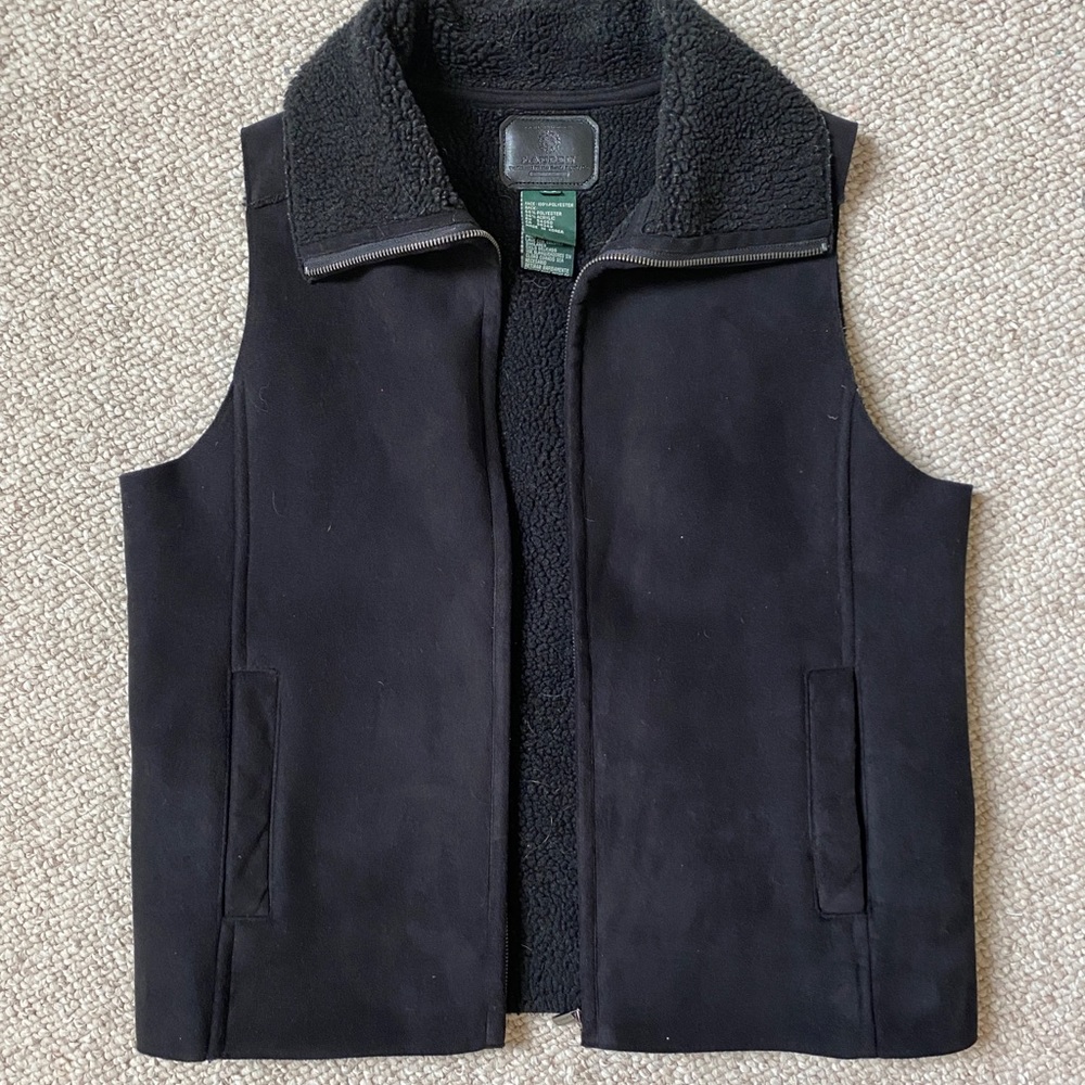 Ralph Lauren Black Lined Vest with collar small